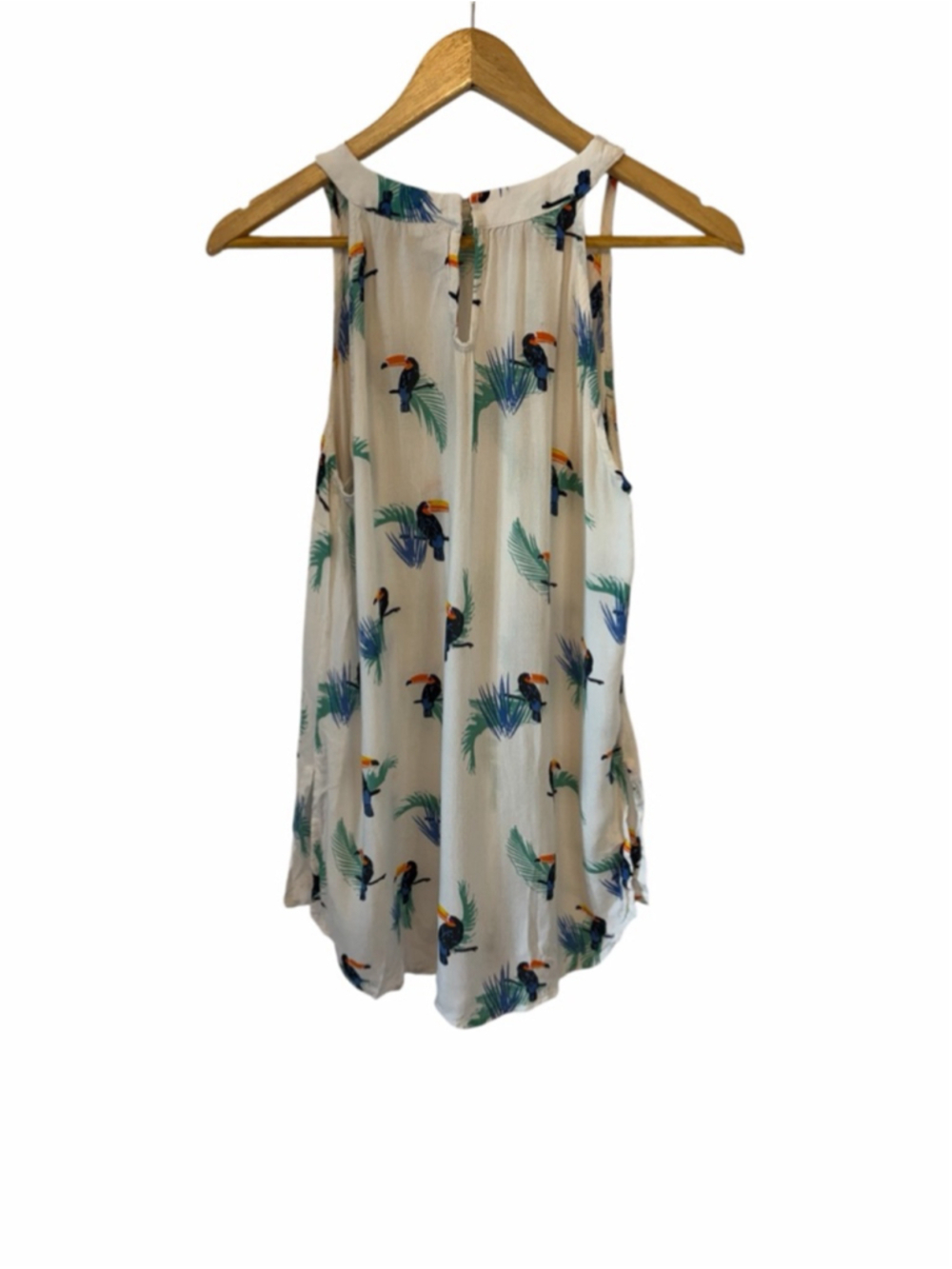 Twik Toucan Tropical Print Sleeveless Tank Top Medium Boho Beach Summer - Picture 5 of 11